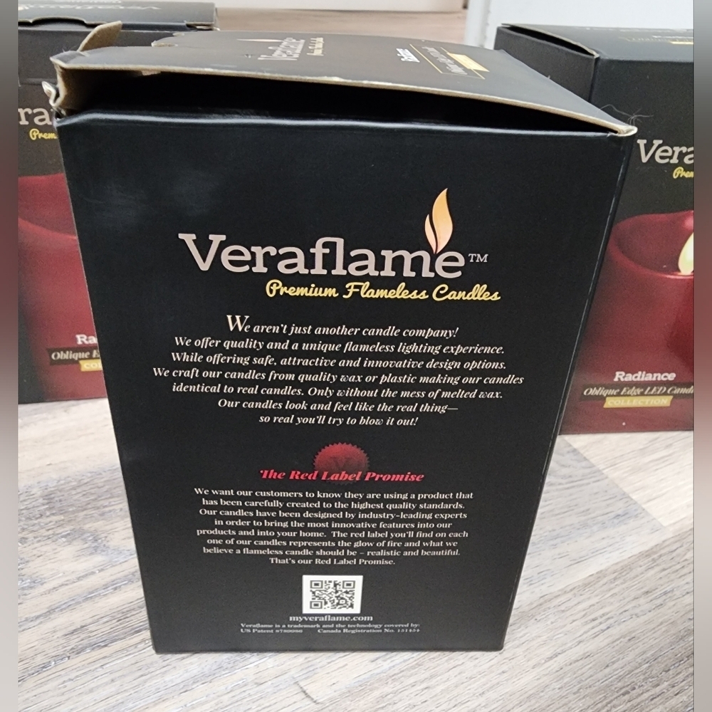 Veraflame Set Of 4 Premium Flameless Red LED Candles - New In Box - Picture 6 of 9